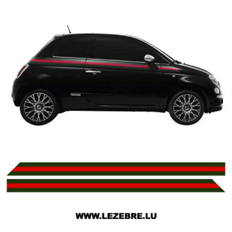 Fiat 500 Side Stripes Style Gucci Decal Set