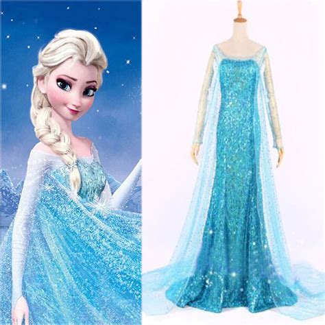 Frozen Elsa Adult Dress Fancy Dress Evening Party Blue All Sizes Gown Ebay