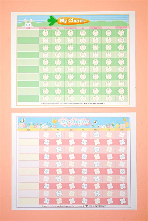 Free Printable Chore Chart For Kids Happiness Is Homemade