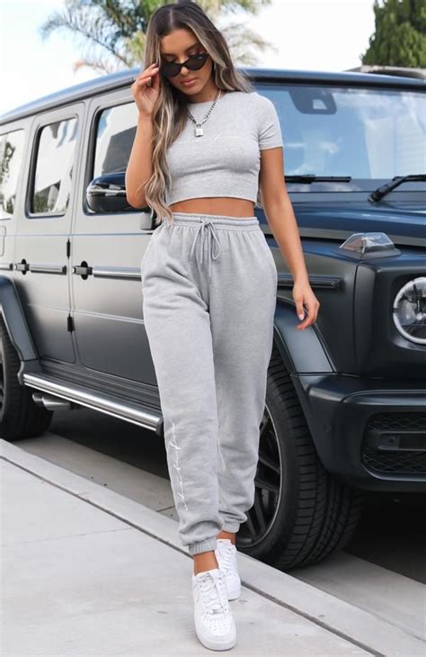 Tied Together Sweatpants Grey Marle In Streetwear Women Outfits