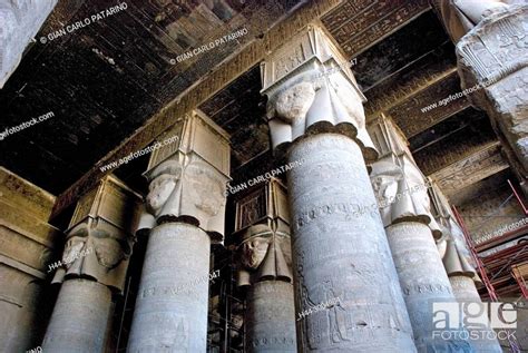 Egypt Dendera Ptolemaic Temple Of The Goddess Hathorview Of Ceiling