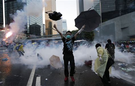 For roughly half a year, hong kong's streets have seethed with discontent. Hong Kong Police Use Tear Gas on Pro-Democracy Protesters