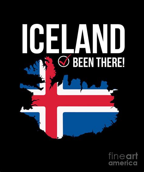 Iceland With Flag Ive Been There Map Drawing By Noirty Designs