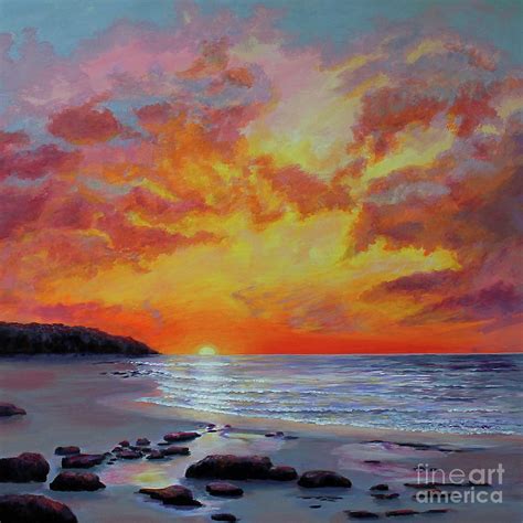 Sunset Beach Painting By Sandra Francis