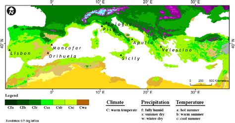 mediterranean climate world map
