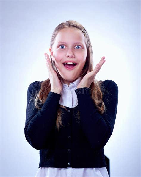 Portrait Of A Surprised Teen Girl Stock Photo Image Of Holding
