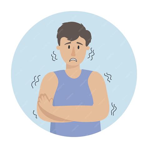 Premium Vector Vector Illustration Of A Man With Fever And Chills