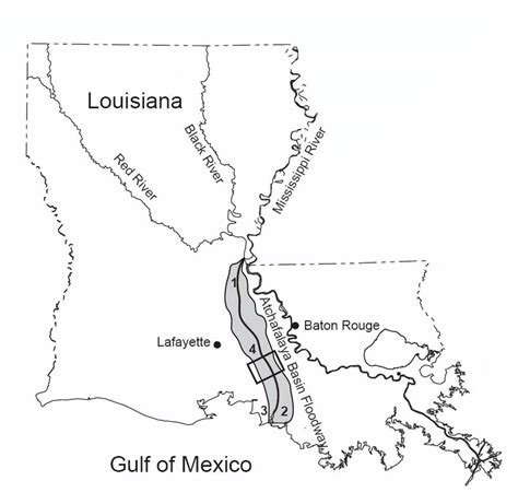 Louisiana Map With Cities And Rivers Literacy Basics