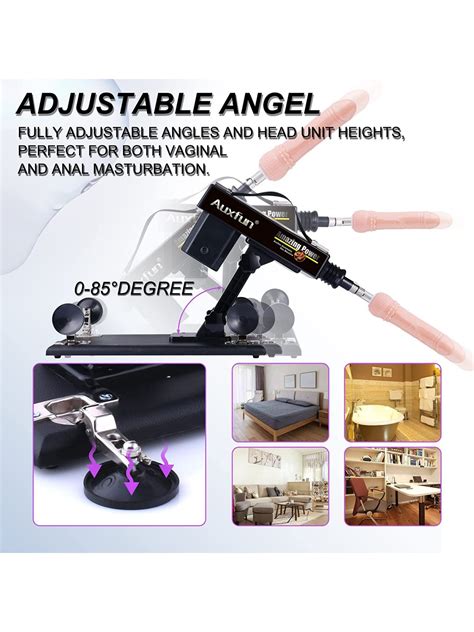 Auxfun Basic Sex Machine Auto Thrusting Dildo With 3xlr Connector With 7 Attachments Include