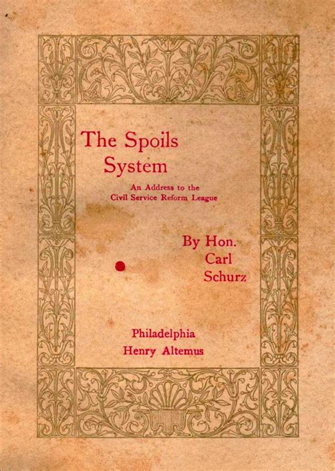 The Spoils System By Carl Schurz 1896 Collectors Weekly