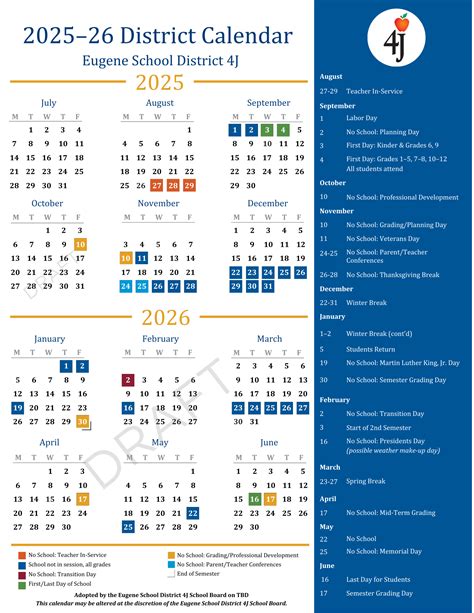 Eugene 4j School Calendar 2025 Tania Zorine