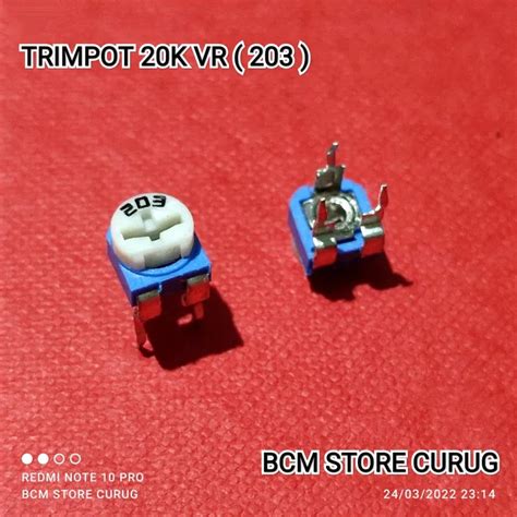 5 Buah Vr 20 K Ohm 20k 203 Trimpot Trimmer Variable Resistor Vr Rm065