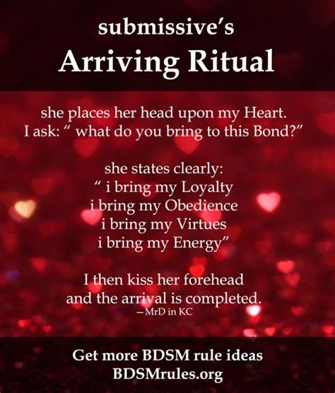 Bdsm Submissive’s Arriving Ritual