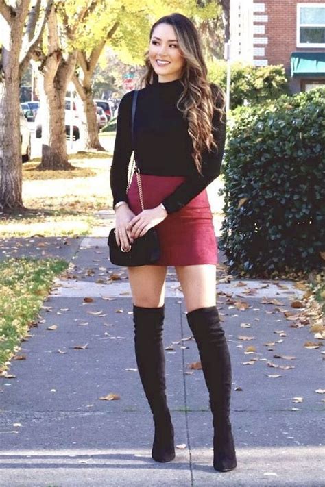 30 beautiful mini skirts high heels tight dresses black boots outfit long boots outfit over