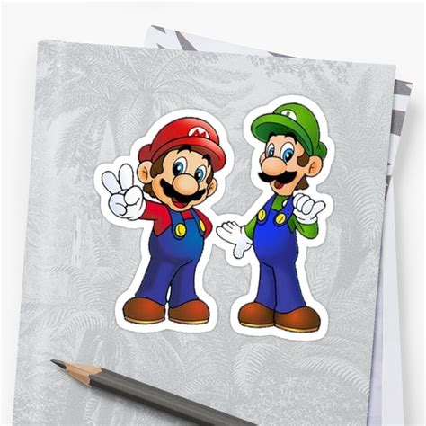 Mario And Luigi Bros Stickers By Jamessansom Redbubble