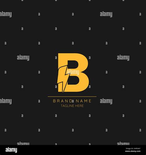 Initial B Letter With Lightning Bolt Logo Icon Stock Vector Image And Art