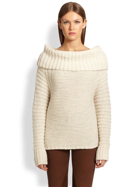 Donna Karan Oversized Cowlneck Sweater In White Lyst