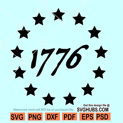 Betsy Ross 1776 Svg 13 Star Betsy Ross American Flag Svg