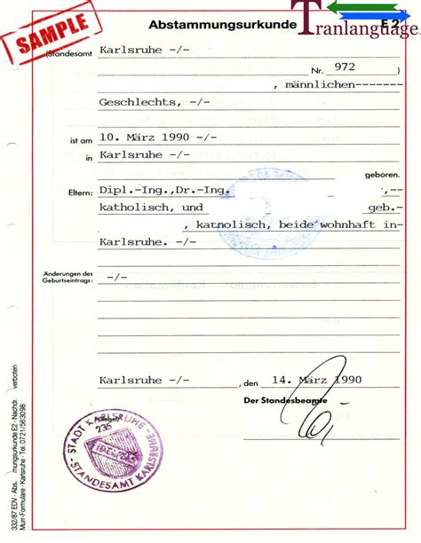 birth certificate germany i tranlanguage certified translations