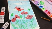 Brea Reese How to Use Watercolor Paint Tubes : Beginners Poppy Painting ...
