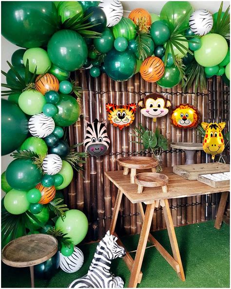 Jungle safari theme balloon garland arch kit, baby shower boy decoration, confetti balloons, animal zoo theme birthday party decorations. 2019 Upgrade Jungle Safari Theme Party Supplies, 102 PCS ...