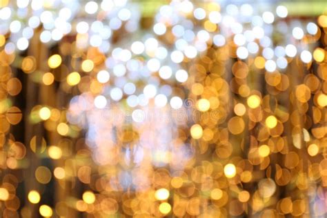 Bokeh Background Gold Yellow Colorful Of Merry Christmas Happy New