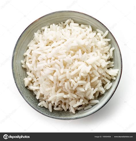Bowl Of Boiled Long Grain Rice — Stock Photo © Magone 169594908