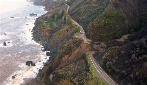 Drone Footage Reveals The Aftermath Of Highway Washout In California