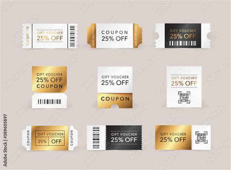 Discount Coupon Promo Code T Voucher And Coupons Template Stock