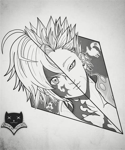 Nanatsu No Taizai Tattoo Desenho Anime Ilustração Tatuagem