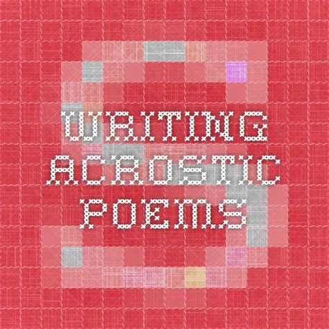 Writing Acrostic Poems Teaching Tools Teacher Resources Acrostic