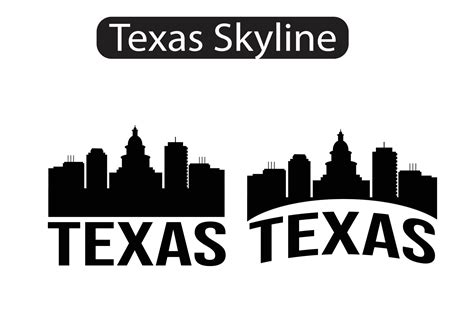 Texas City Skyline Silhouette Vector Illustration 7554621 Vector Art At
