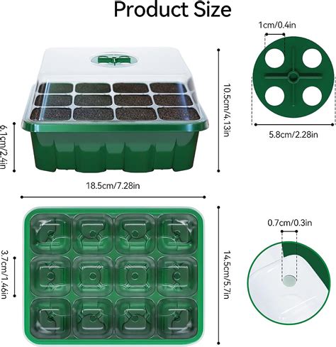 12 Pack Seed Trays With Lids 12 Cells Propagators For Plants Plant