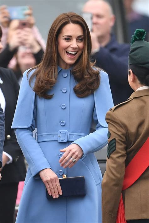 Kate Middleton Blue Mulberry Cape Coat February 2019 Popsugar Fashion