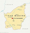 Mapas de San Marino, país enclavado en el territorio de Italia