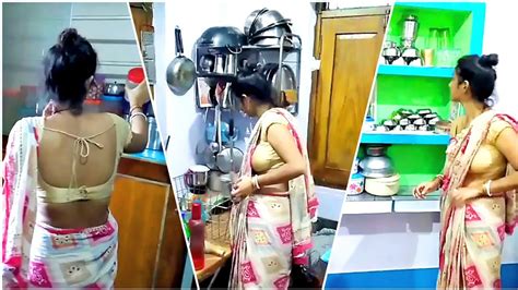 Kitchen Cleaning Vlog Saree 👩‍🍳 House Cleaning Vlog Indian Mom Saree Indian Vlog 🔥