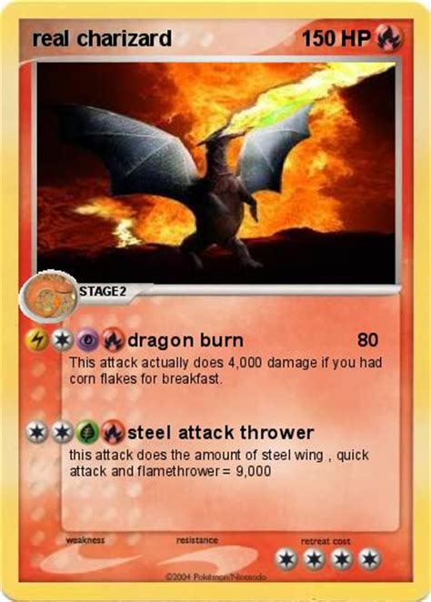 Pokémon Real Charizard Dragon Burn My Pokemon Card
