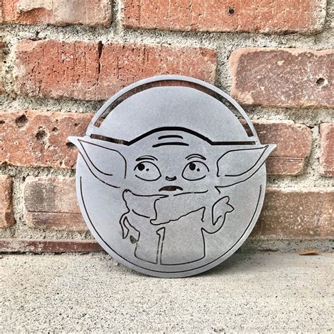 Baby Yoda Sign Star Wars Metal Etsy