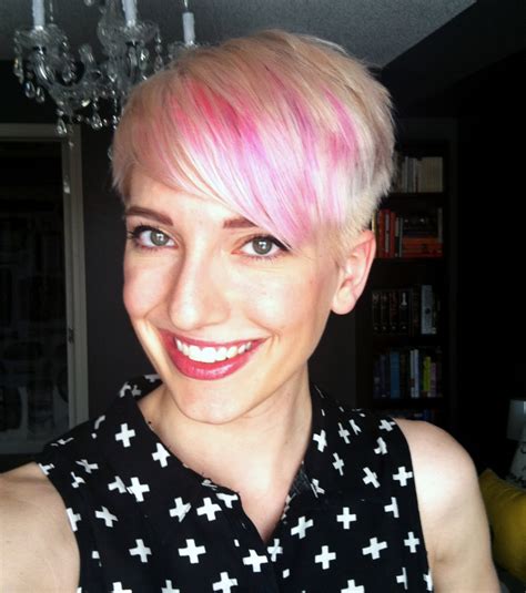 Pixie cuts like nicole mitchell murphy's are blonde and voluminous. My New Do: platinum blush pixie haircut with pink ...