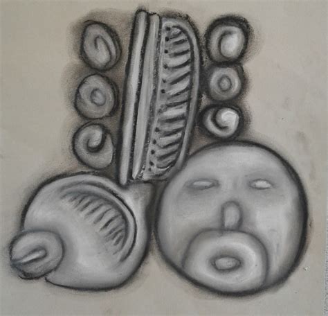 A Faithful Attempt Maya Glyphs In Charcoal