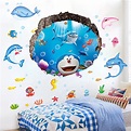 哆啦A夢3D立體感牆貼紙兒童房佈置幼兒園裝飾牆貼寶寶卡通牆貼紙