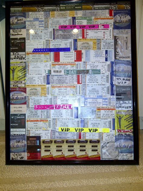 How to display my ticket stub collection | Ticket display ideas, Concert ticket display, Ticket 