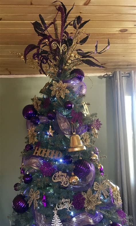 10 Purple And Gold Christmas Tree Decorations