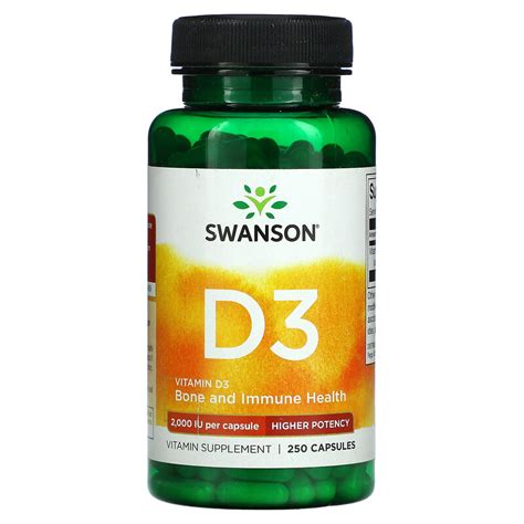 Swanson Vitamin D3 2000 Iu 250 Capsules