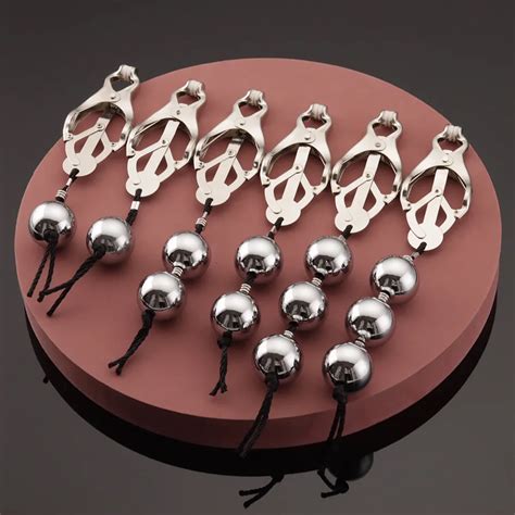 3 Style Metal Bdsm Nipple Clamps Weights For Women Female Nipple Clips Hanging Balls Breast