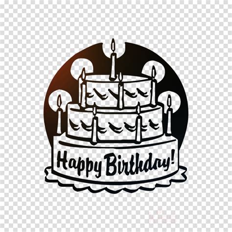 Black And White Birthday Cake Png Clipart Birthday Wish Girlfriend