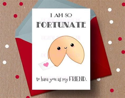 Printable Friend Valentine Card Friendship Card Fortune Etsy Friend Valentine Card Friends