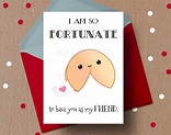 Printable Friend Valentine Card, Friendship Card, Fortune Cookie ...