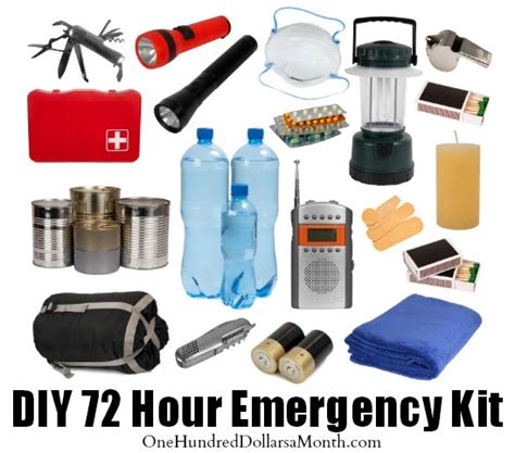 diy 72 hour emergency kit one hundred dollars a month