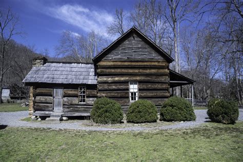 Log Cabin In An Old Settlement In Great Smoky Mountains National Park